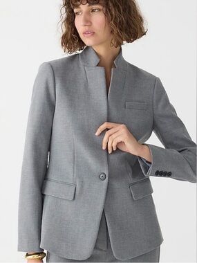 J. Crew Regent Blazer in Four Season Stretch in Heather Gray Tailored Jacket
